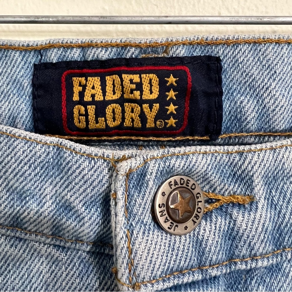 VINTAGE 90’s light wash high waisted baggy mom jeans waist size 34 faded glory - Picture 11 of 12